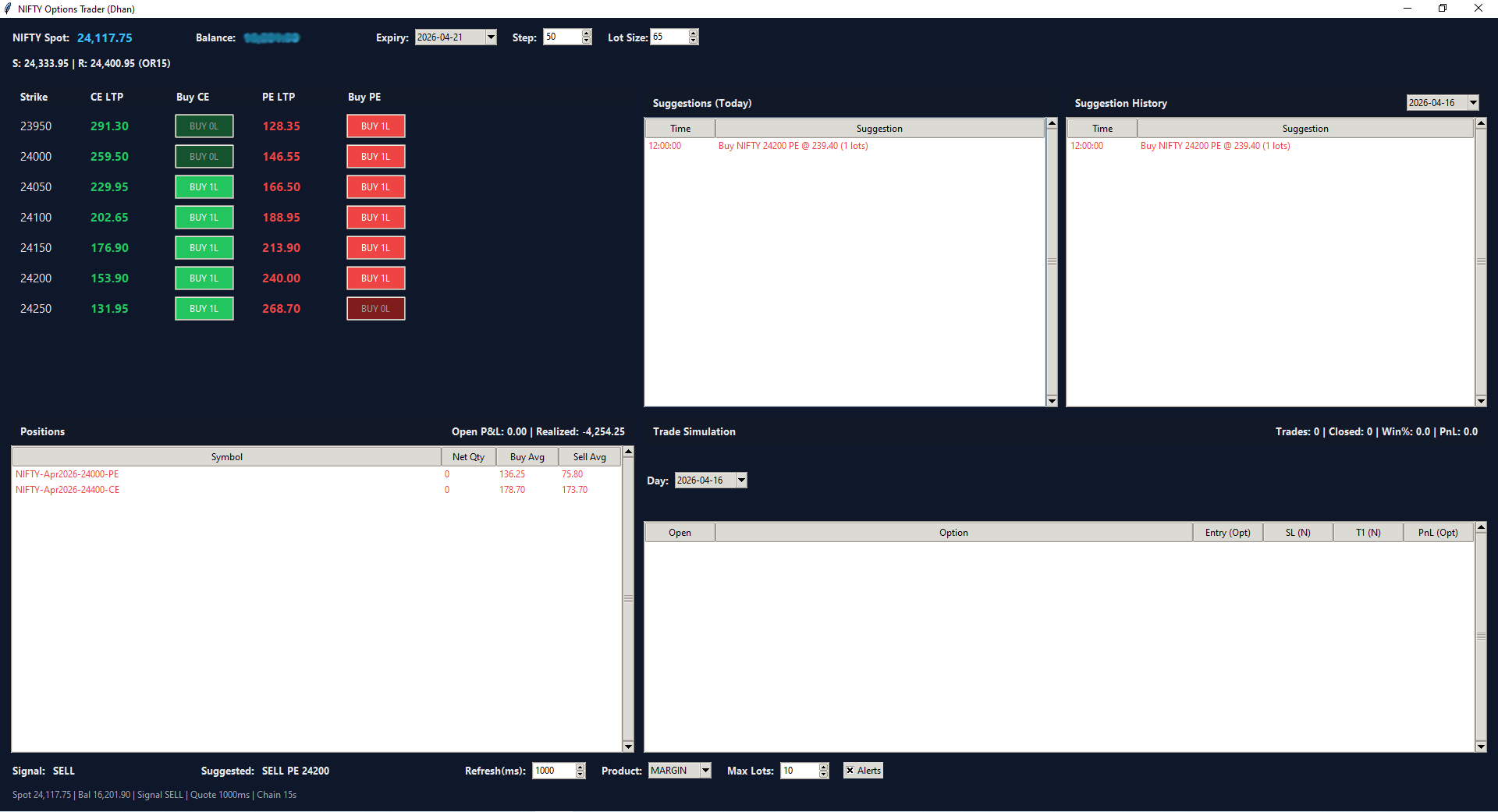 Automated Strategy Engine & Execution Panel