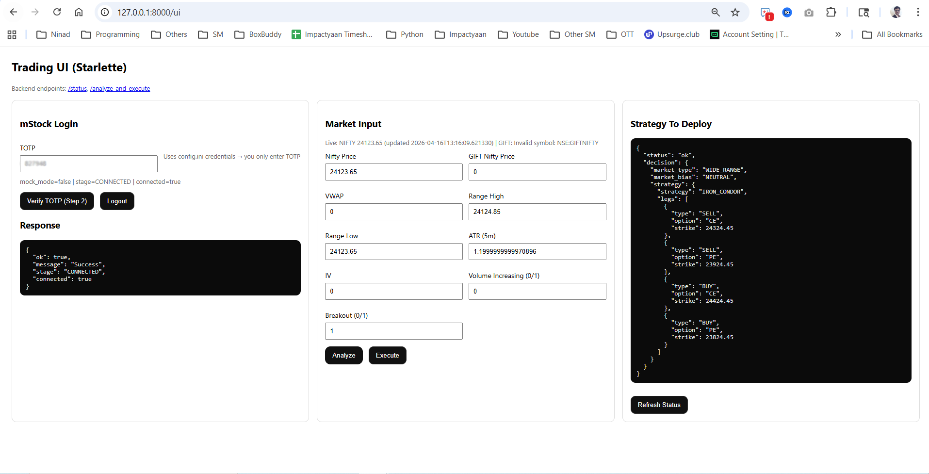 Index Analysis & Options Strategy Dashboard